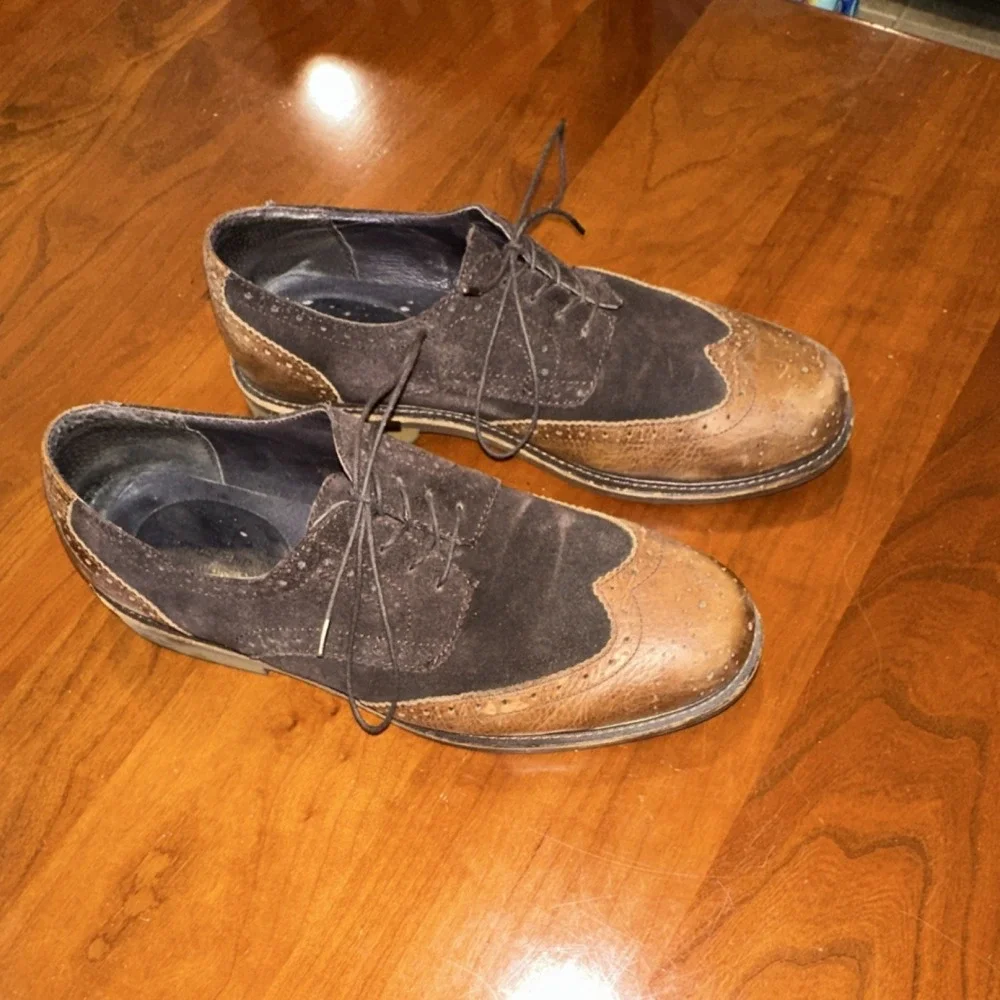 Lands' End Brogue Oxford Brown Leather‎  Dress Shoes Men's US 12D